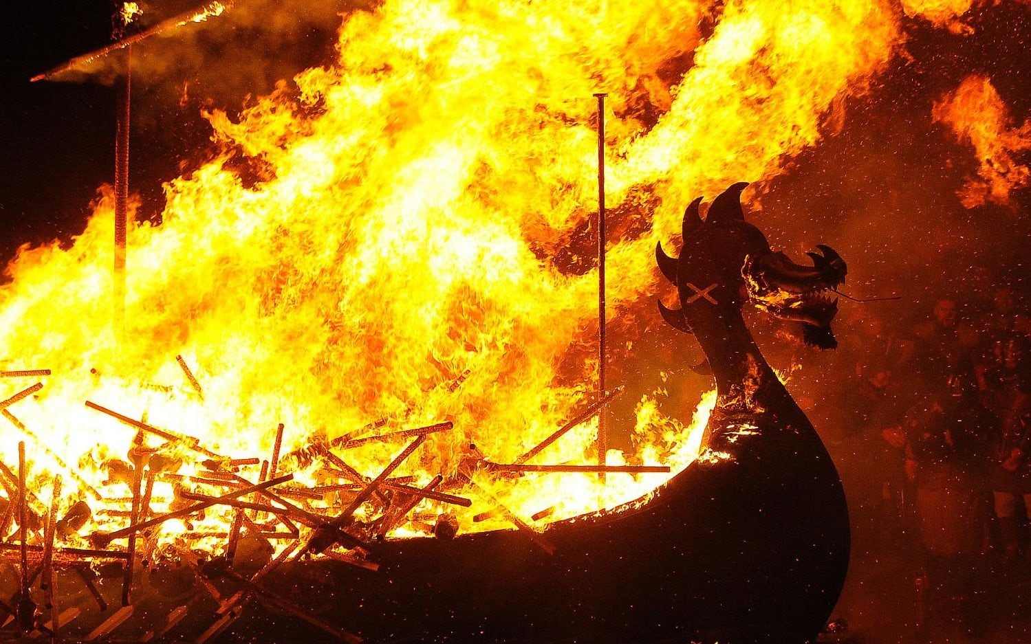 viking ship fire