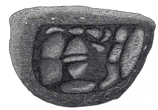 drawing black stone